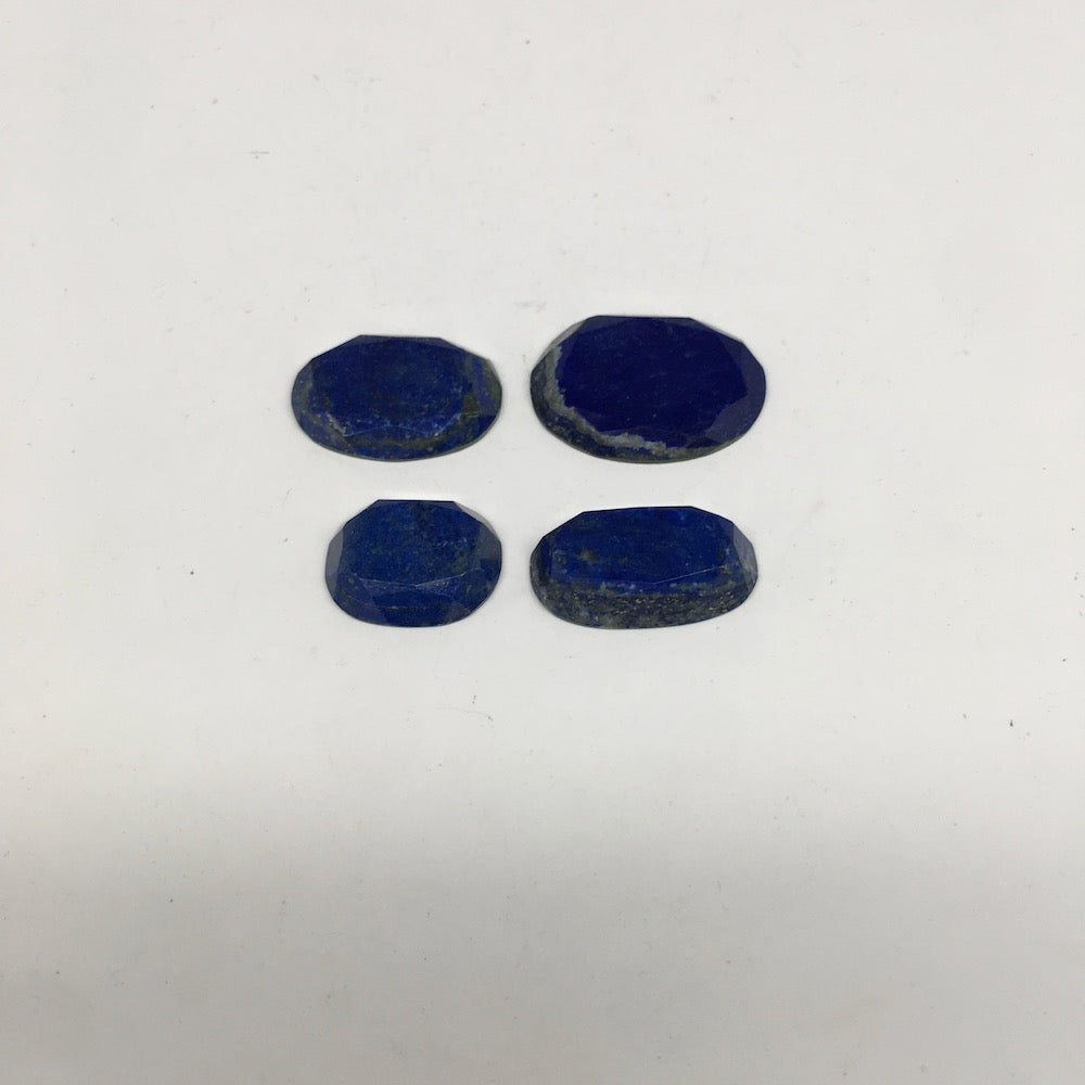 4pcs,125.5cts,24mm-34mm Natural Lapis Lazuli Facet Cabochons @Afghanistan,CP85 - watangem.com