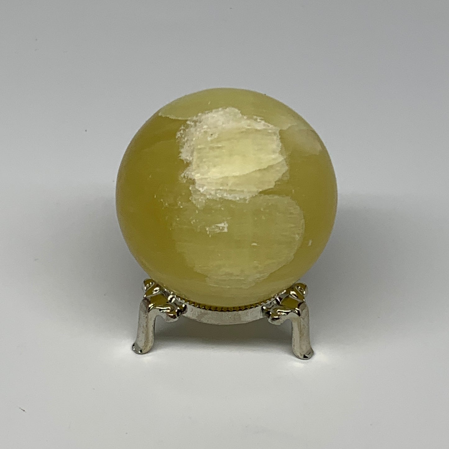 0.87 lbs,2.5"(63mm) Lemon Calcite Sphere Gemstone,Healing Crystal,B26052