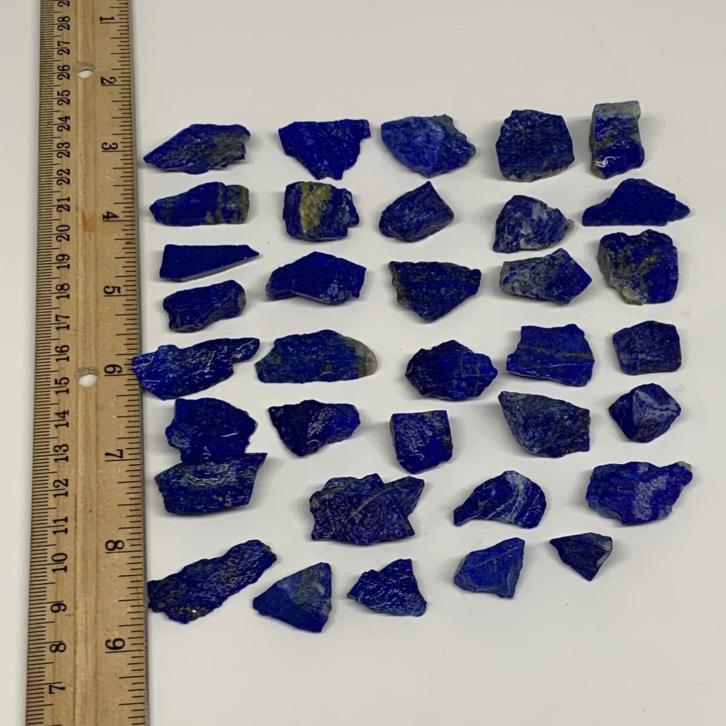 136g, 35pcs, 0.7"-1.3", Small Tiny Chips Rough Lapis Lazuli @Afghanistan, B11982