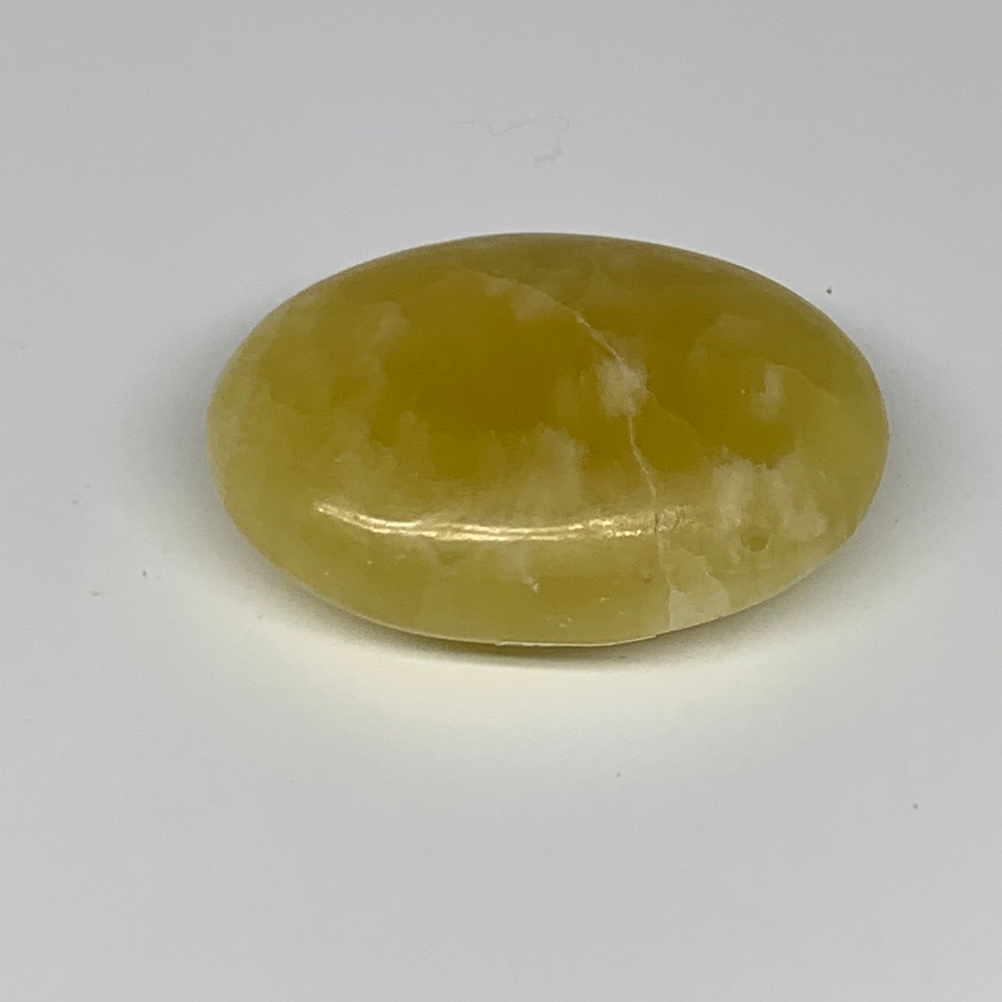 121.7g, 2.6"x1.9"x1", Lemon Calcite Palm-Stone Crystal Polished @Pakistan,B26412