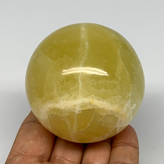 0.85 lbs,2.5"(63mm) Lemon Calcite Sphere Gemstone,Healing Crystal,B26058