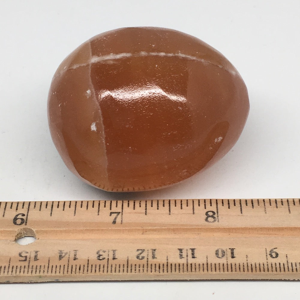 151g, 2.1"x1.7" Honey Color Onyx Polished Small Eggs from Morocco, MF3395