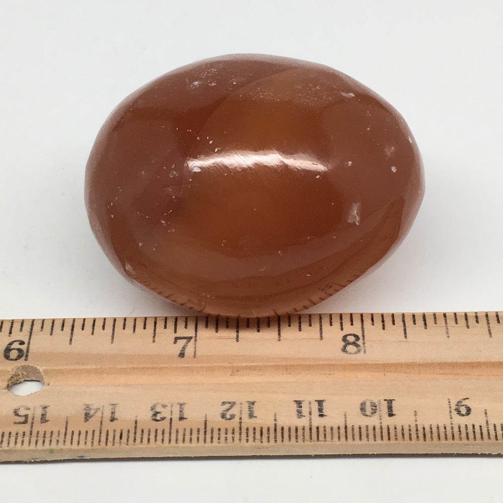 117.2g, 2"x1.6" Honey Color Onyx Polished Small Eggs from Morocco, MF3393