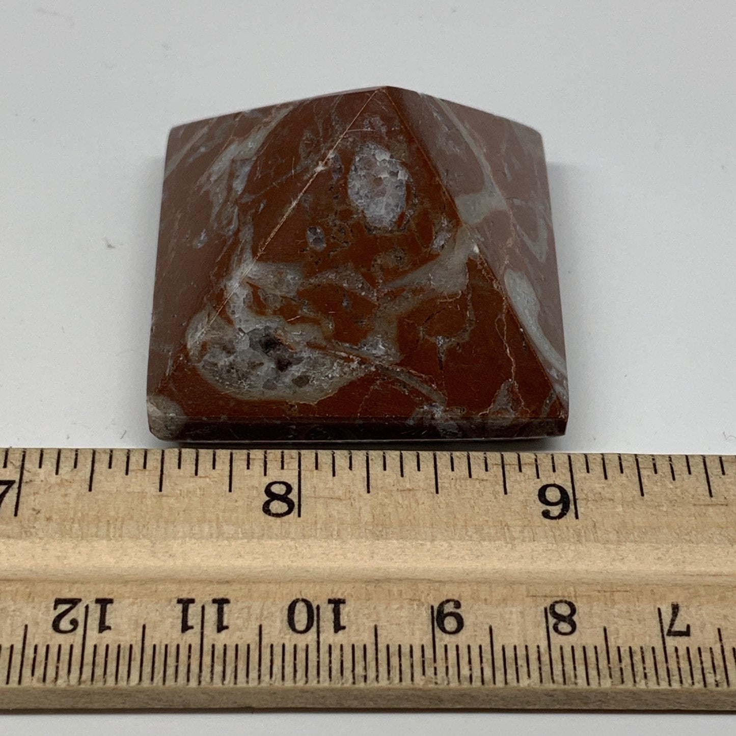 64g,1.2"x1.6" Natural Untreated Red Shell Fossils Pyramid Reiki Energy, F1228