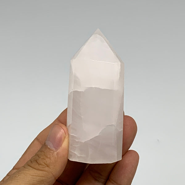 125.4g, 3"x1.2"  Pink Calcite Point Tower Obelisk Crystal, B23258