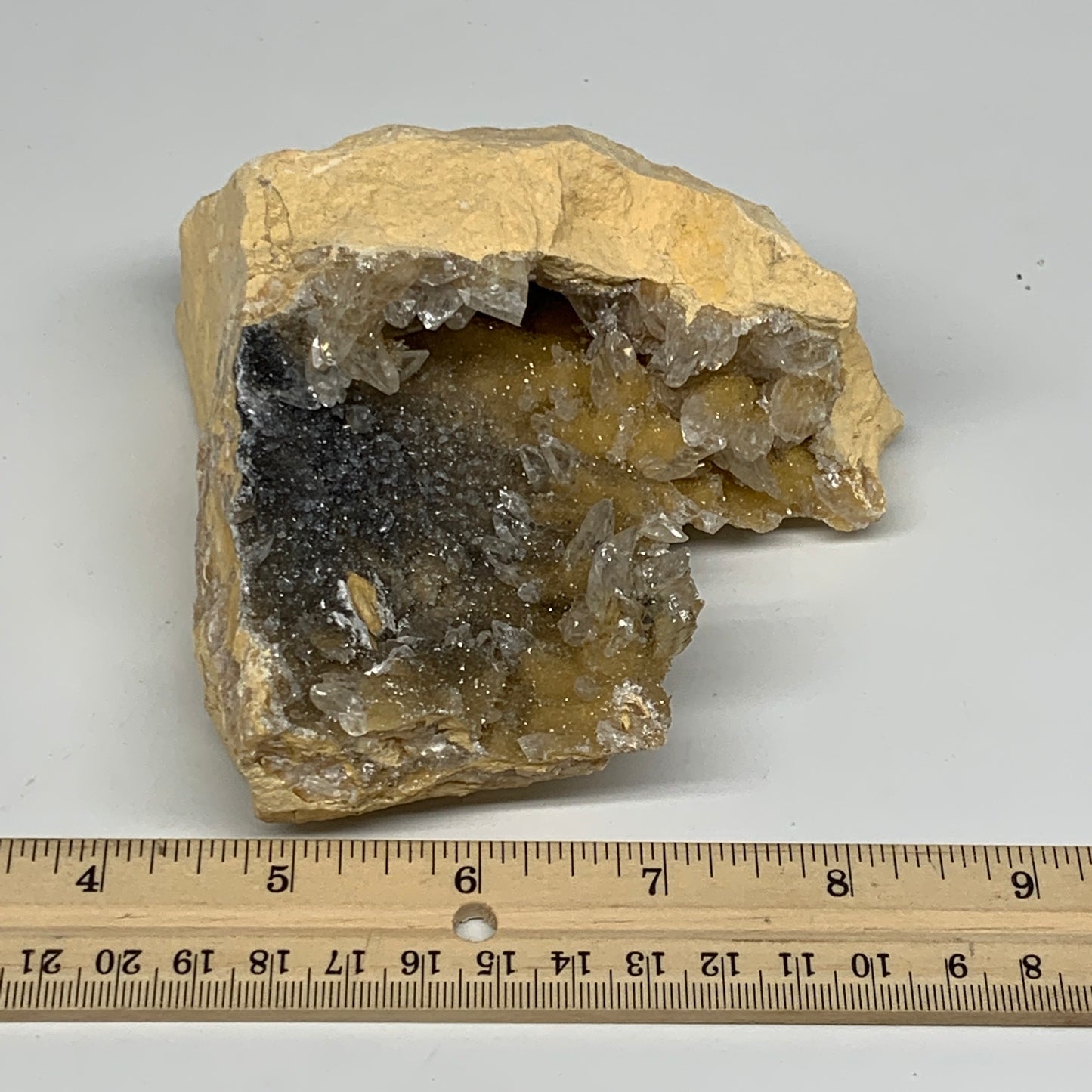 1.26 lbs, 4.7"x4.4"x2.3", Natural Calcite Geode Mineral Specimens @Morocco, B111