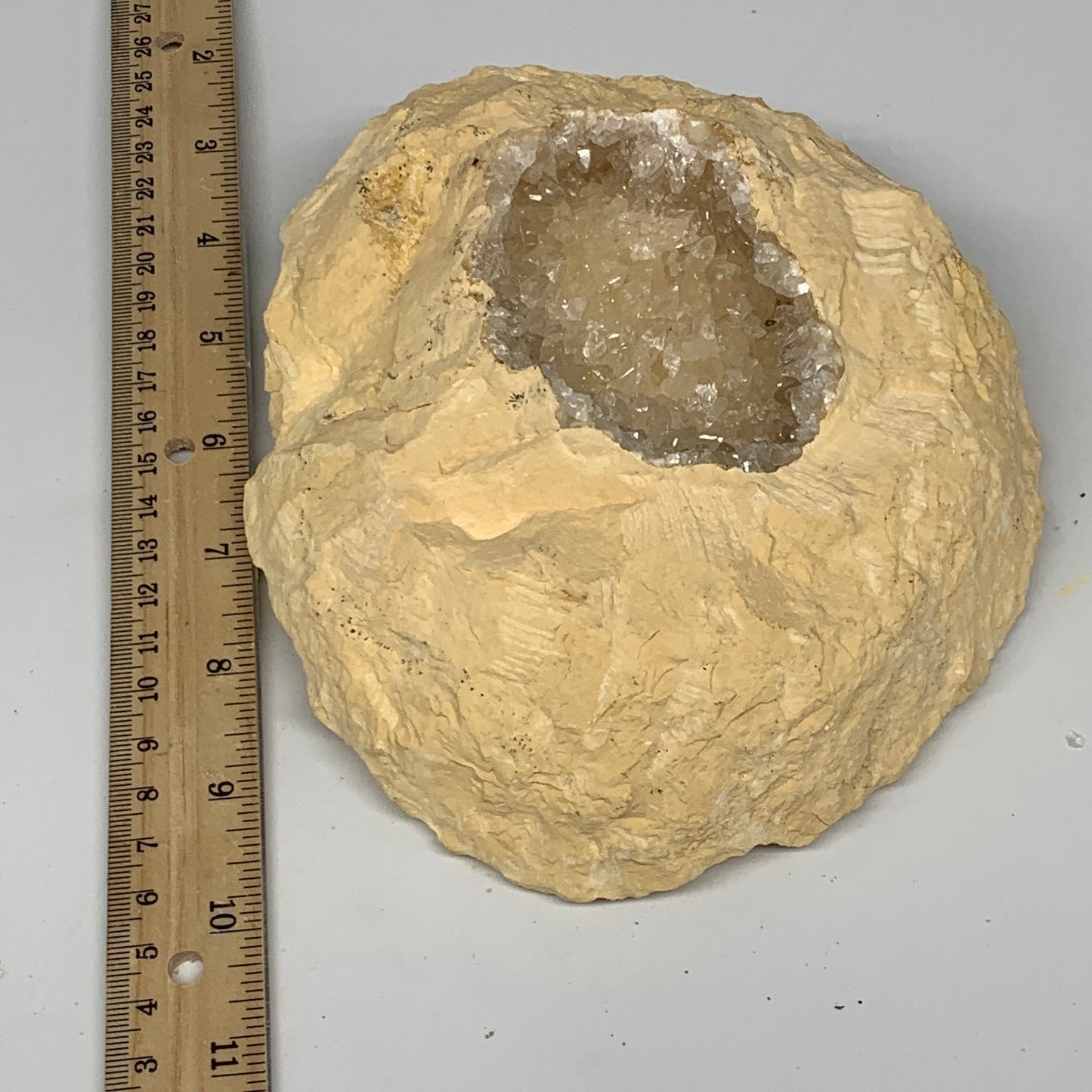 2.88 lbs, 7"x6"x2.4", Natural Calcite Geode Mineral Specimens @Morocco, B11192