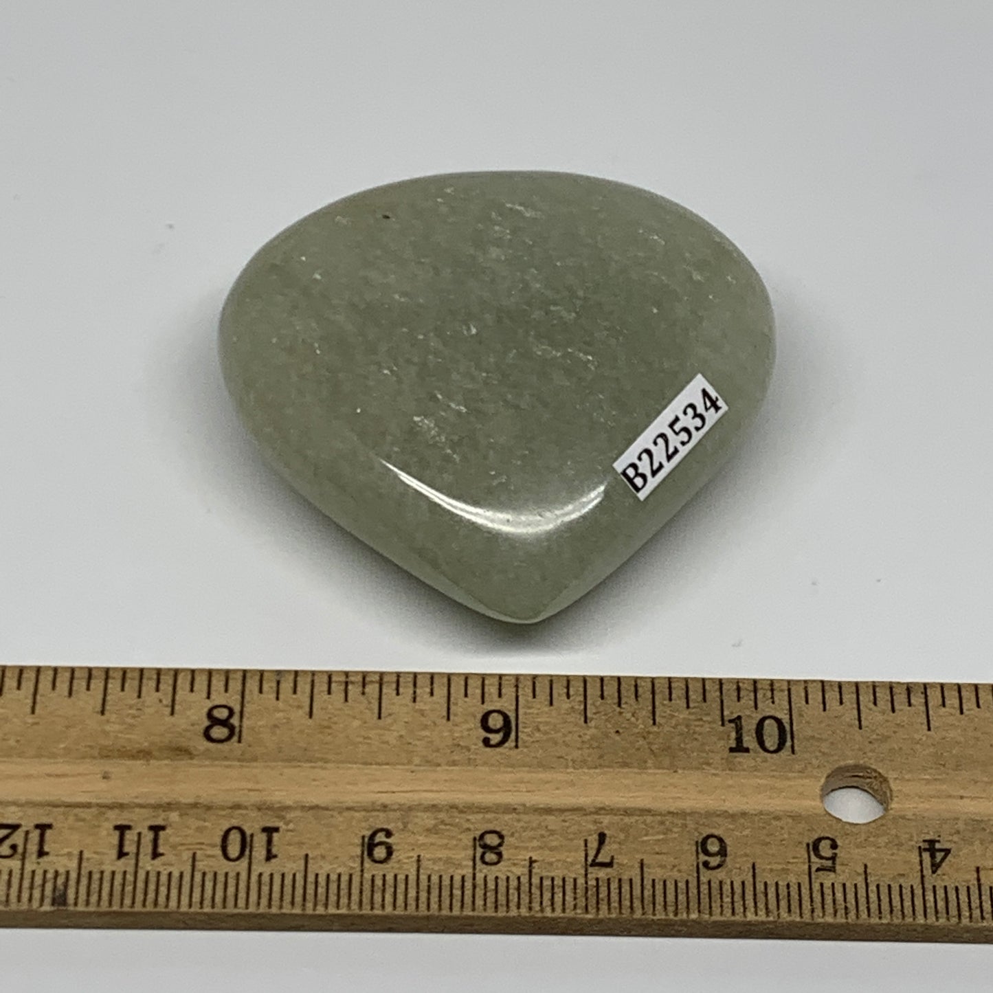 83.5g,2.1"x2"x0.8" Natural Green Aventurine Heart Crystal Stone @India, B22534