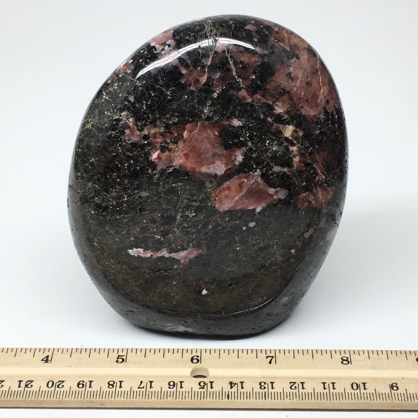 1138g, 4.6"x3.8"x2.3" Natural Rhodonite Freeform Polished Gemstones, B1032