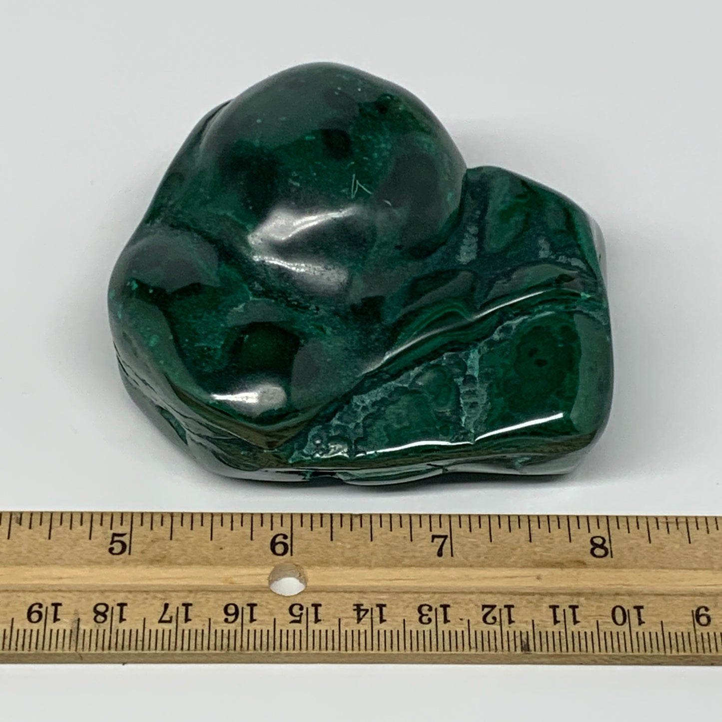 478.1g, 3.3"x2.9"x1.7" Natural Malachite Freeform Polished @Congo, B18456