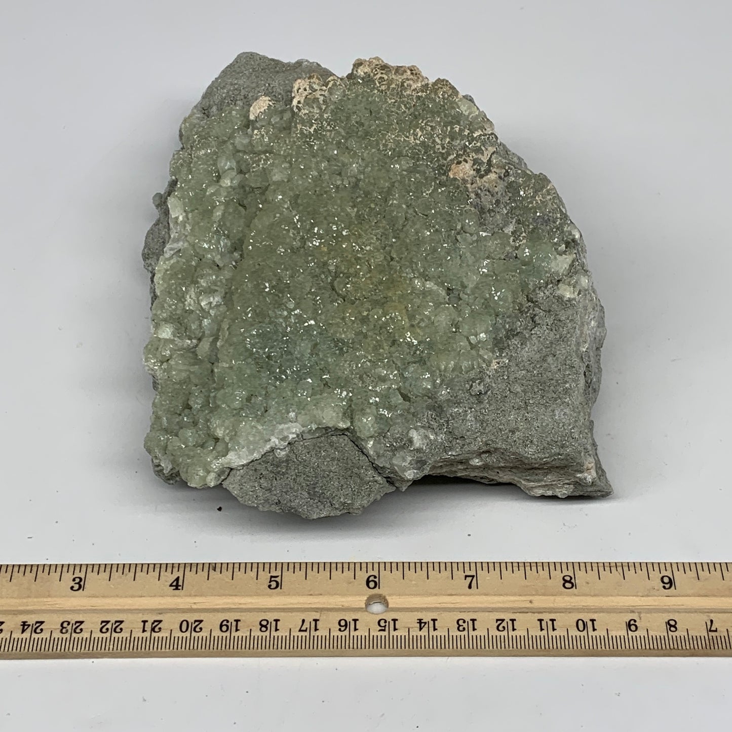 1390g,7.7"x5.4"x3",Natural Green Prehnite Custer Mineral Specimen @Morocco, B112