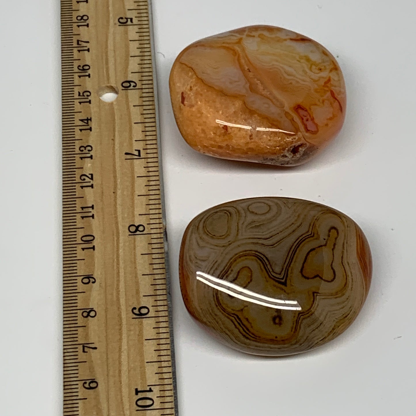 137.8g, 2"-2", 2pcs, Sardonyx Palm-Stone Gem Crystal Polished Reiki, B26490