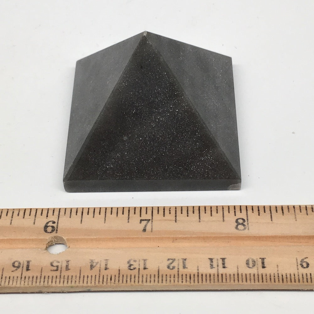 106.7g,2"x1.5" Natural Blue Aventurine Pyramid Gemstone Crystal @India,MF3494