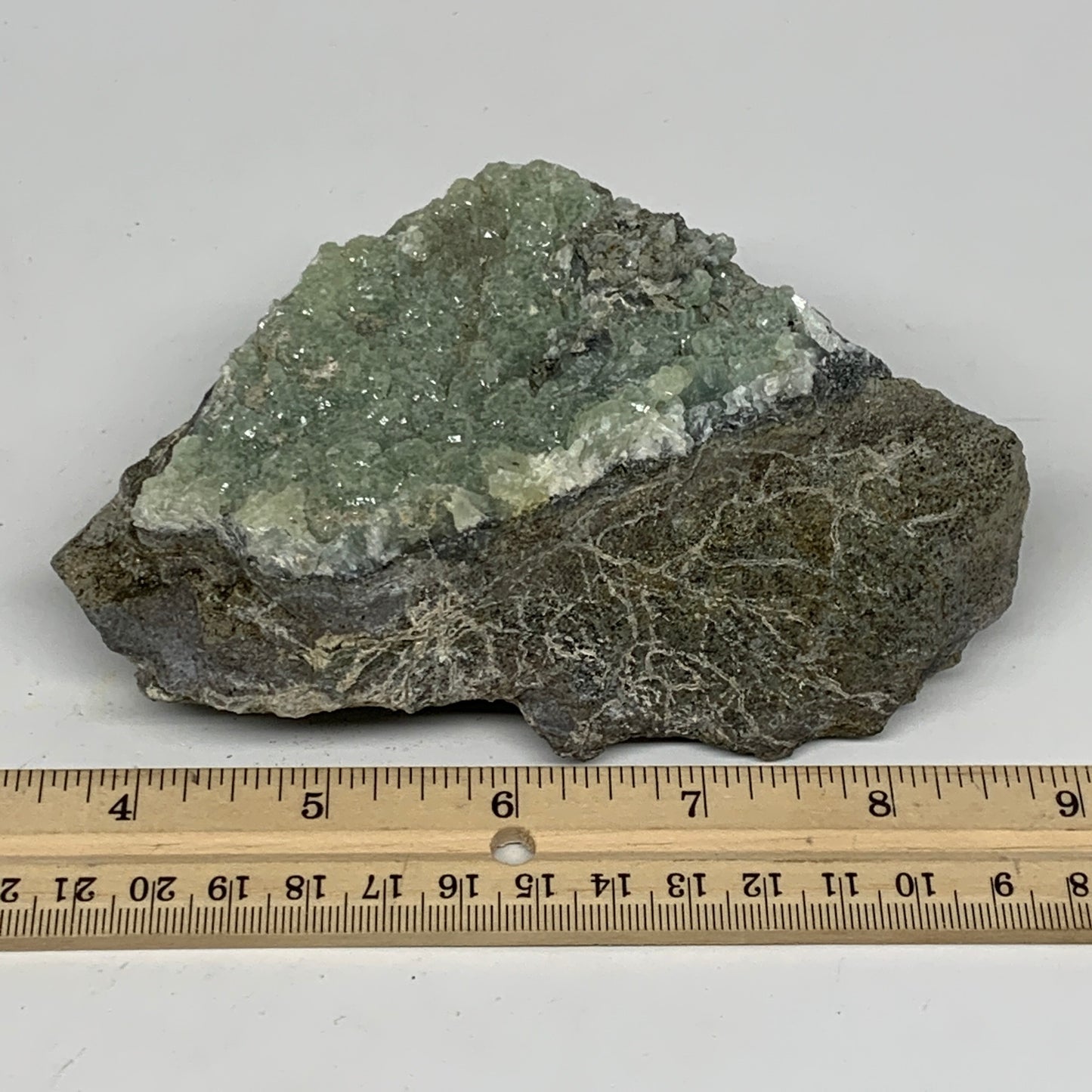 566g,5.2"x3"x2.2",Natural Green Prehnite Custer Mineral Specimen @Morocco, B1127