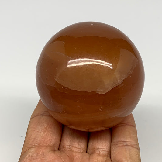370.6g,2.5"(63mm) Honey Calcite Sphere Gemstone,Healing Crystal,B26147