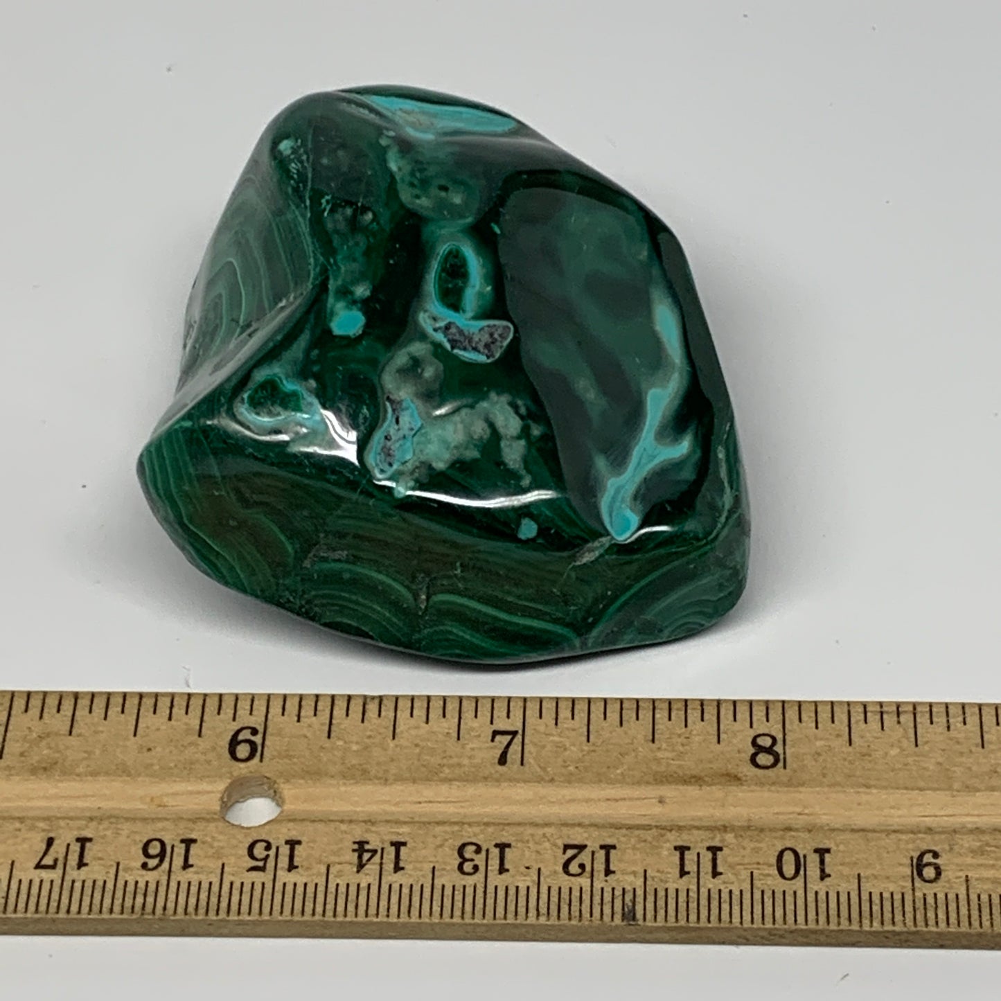 237g,2.5"x2.5"x1.4" Natural Azurite Malachite Freeform Polished @Congo, B18484