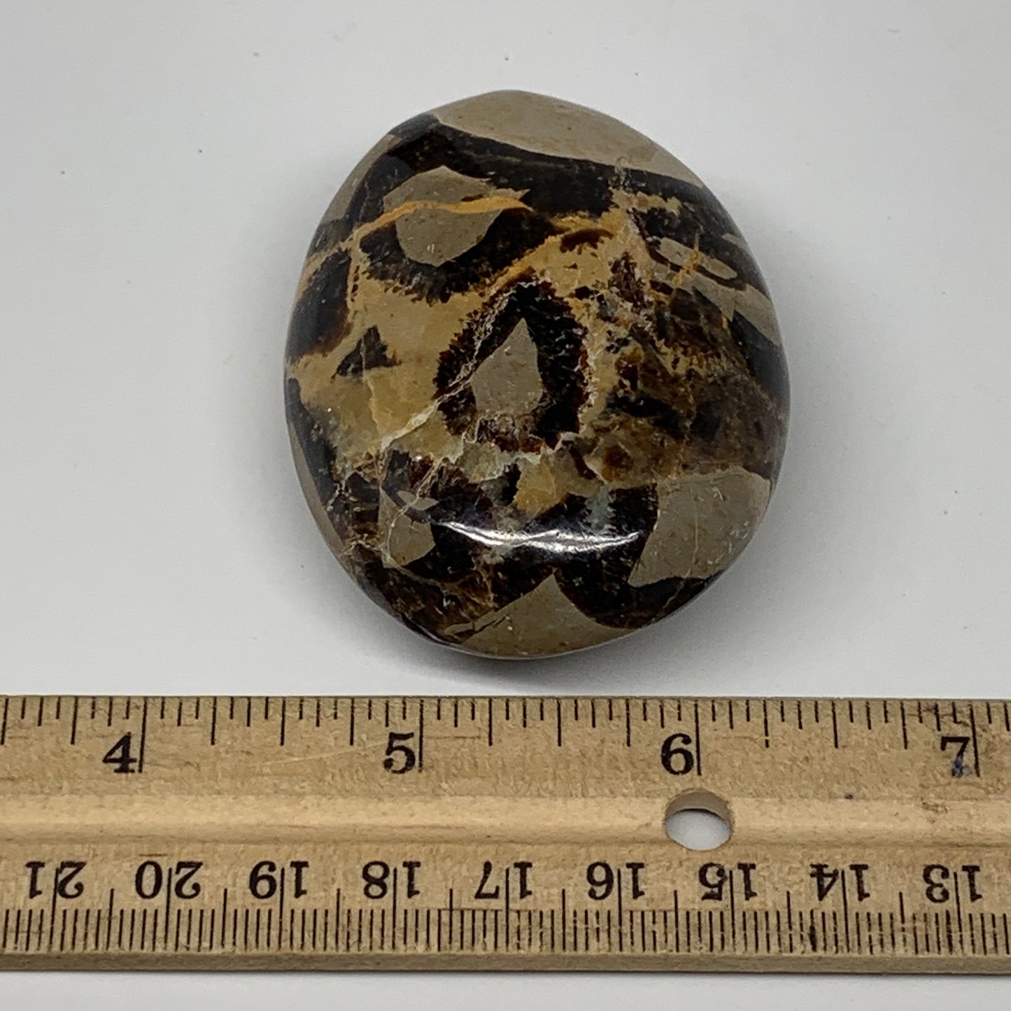 117.2g,2.5"x1.9"x1" Septarian Nodule Palm-Stone Polished Reiki Madagascar,B5012