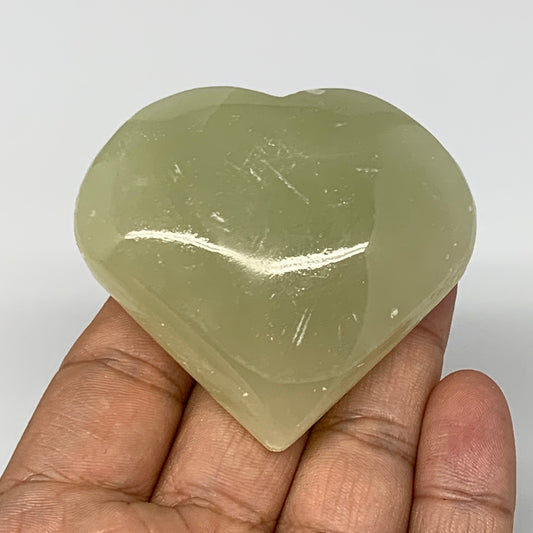 103.7g, 2.2"x2.4"x1" Natural Green Onyx Heart Polished Healing Crystal, B7655