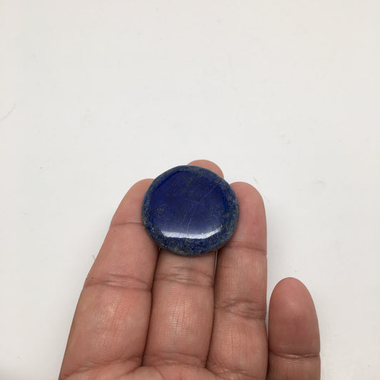 10.1Grams Natural Round Shape Lapis Lazuli Cabochon Flat Bottom @Afghanistan,C43 - watangem.com