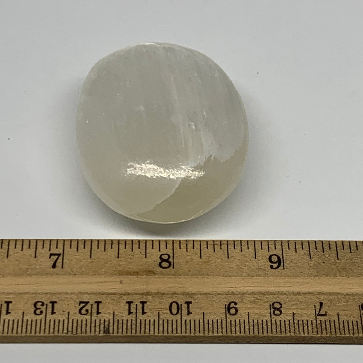 70g, 2.1"x1.7"x0.9", White Satin Spar (Selenite) Palmstone Crystal Gypsum, B2260