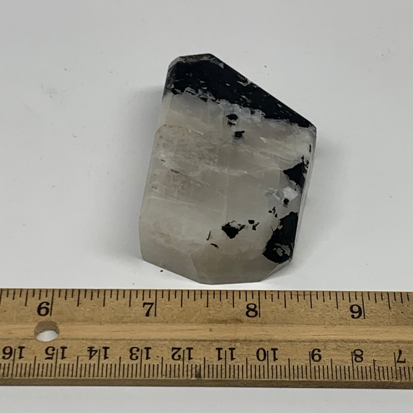 110.3g, 2.7"x1.7"x0.8", Rainbow Moonstone Freeform Crystal Polished @India, B216