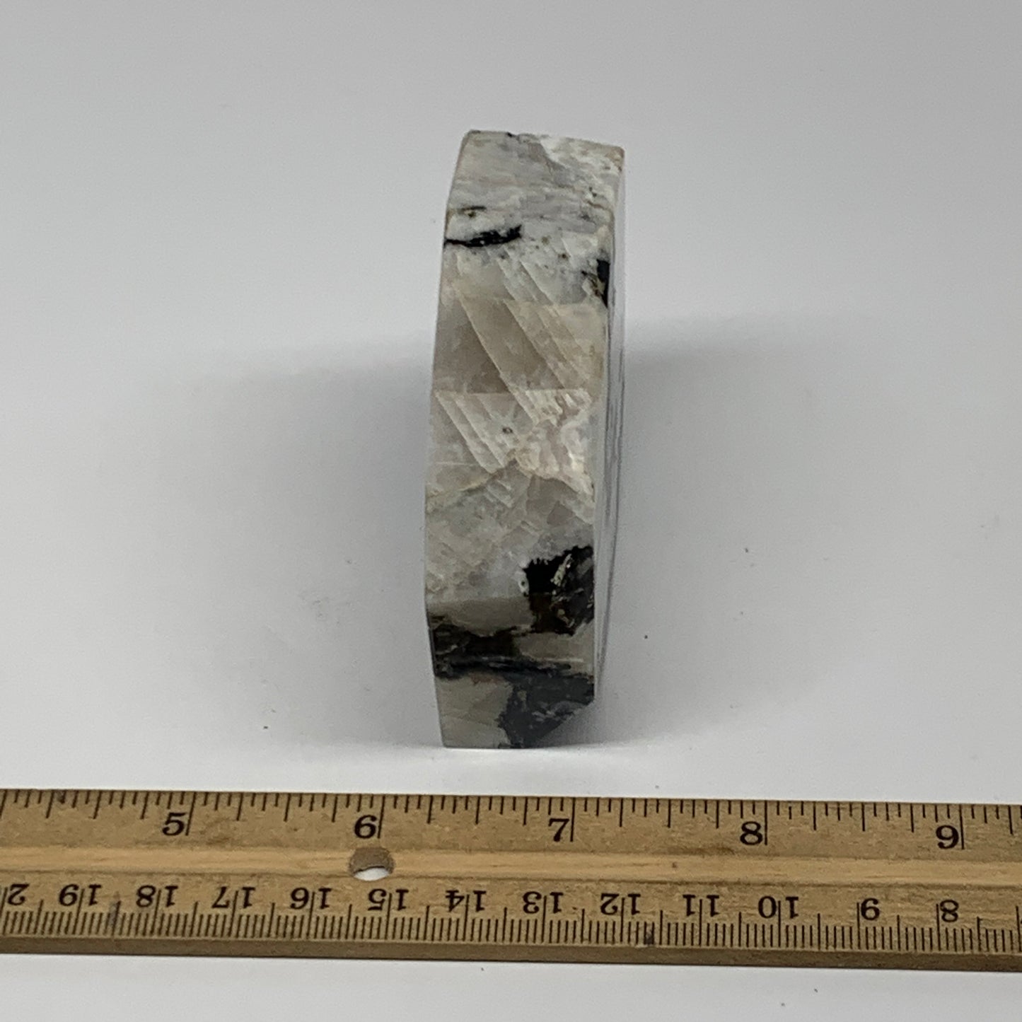 234.1g, 3"x2.6"x0.9", Rainbow Moonstone Freeform Crystal Polished @India, B21671