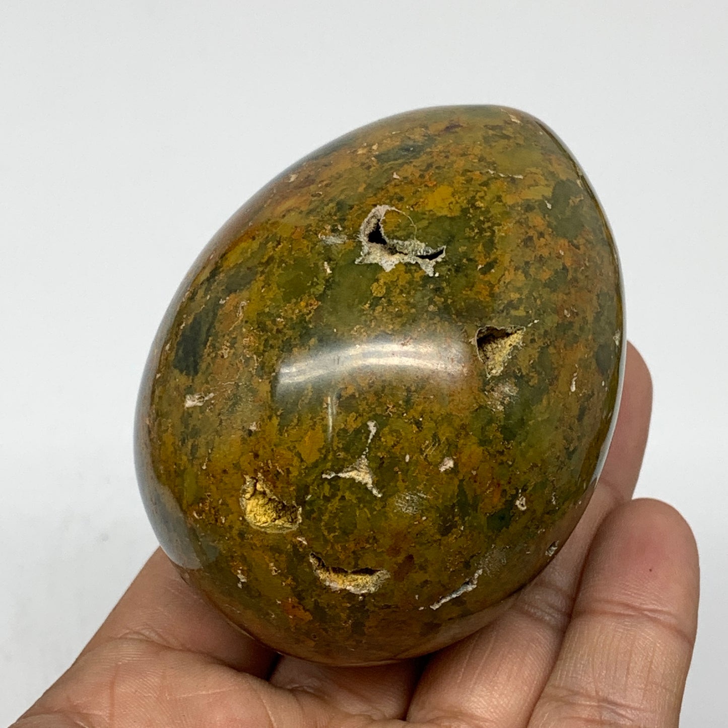 281.9g,2.8x2.2" Natural Ocean Jasper Egg Crystal Reiki Energy @Madagascar,B3197