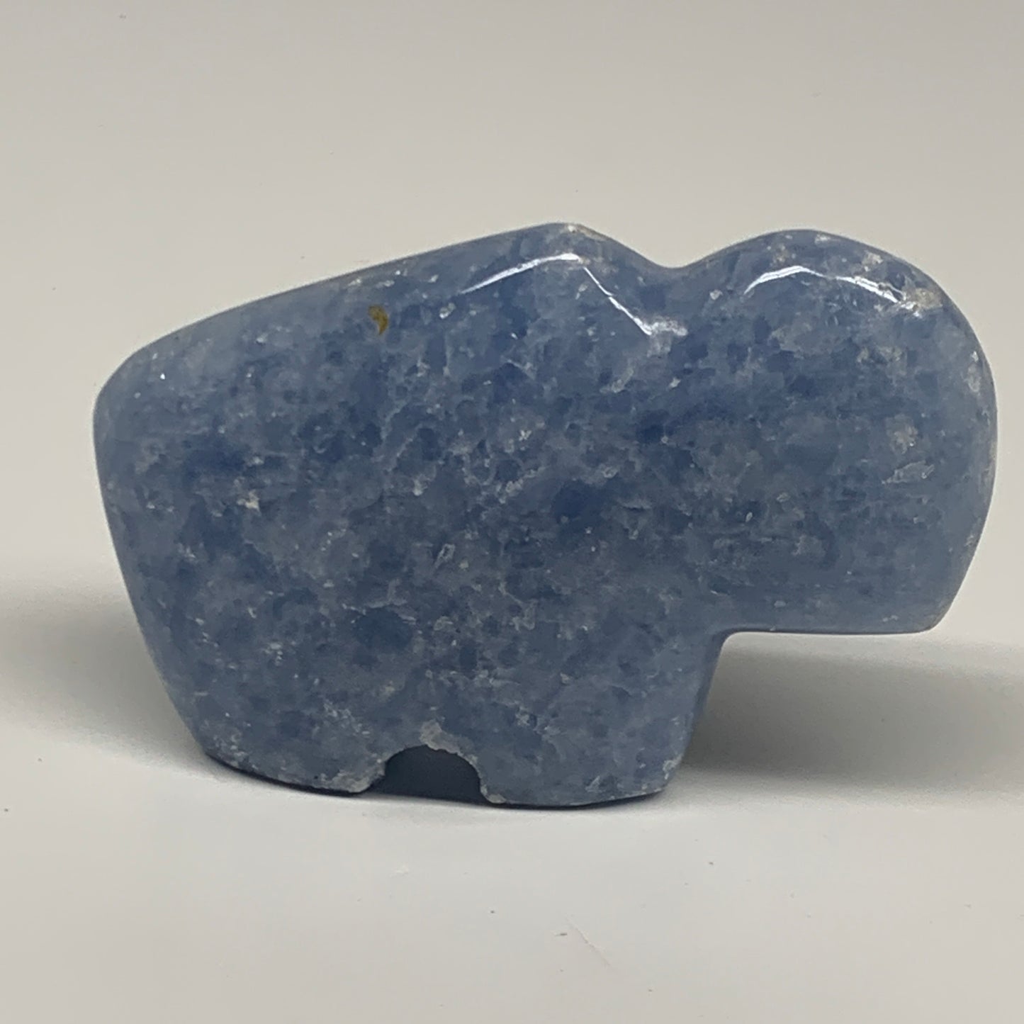 182.5g, 3.5"x2.4"x0.9" Natural Blue Calcite Buffalo Polished @Madagascar,B22384