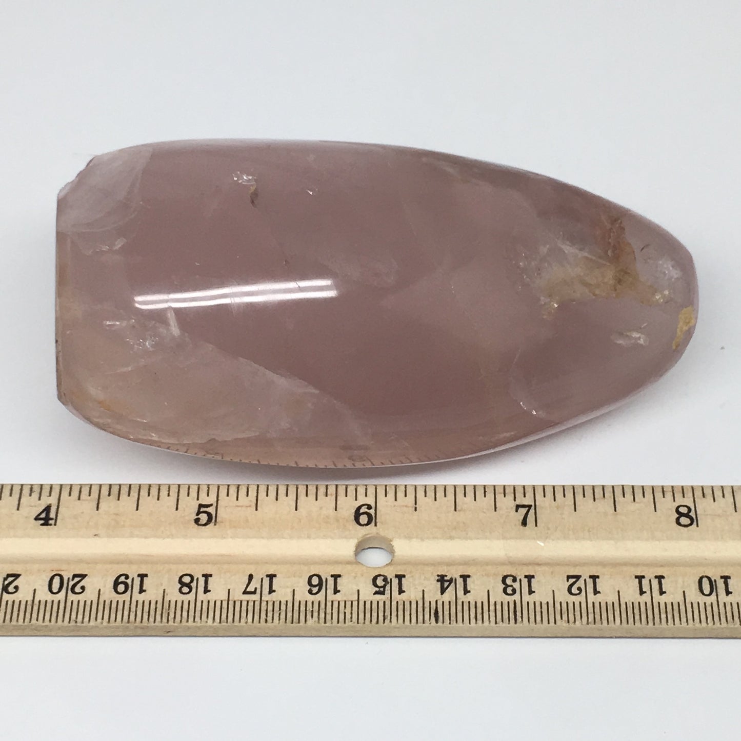 418.2g,4.1"x2.4"x2" Rose Quartz Crystal Freeform Polished Shiny Glassy, B1142