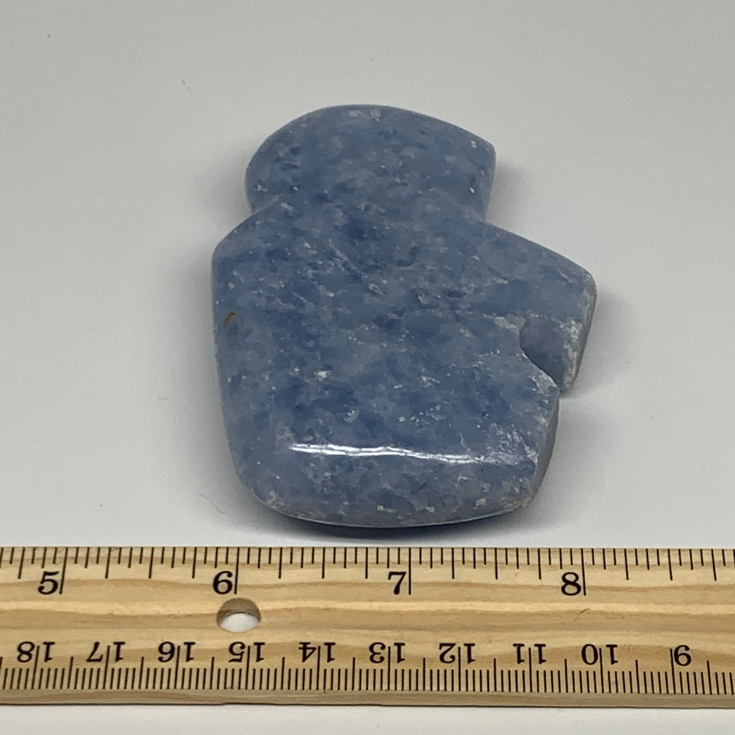 182.5g, 3.5"x2.4"x0.9" Natural Blue Calcite Buffalo Polished @Madagascar,B22384