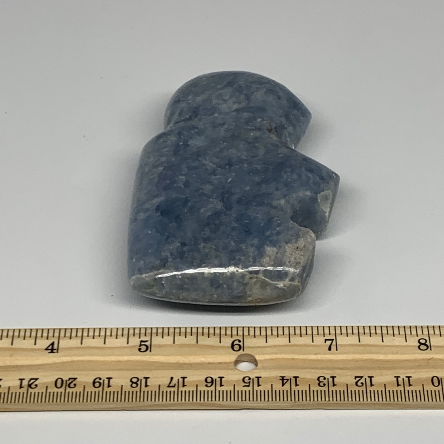 211.6g, 3.6"x2.4"x1" Natural Blue Calcite Buffalo Polished @Madagascar,B22385