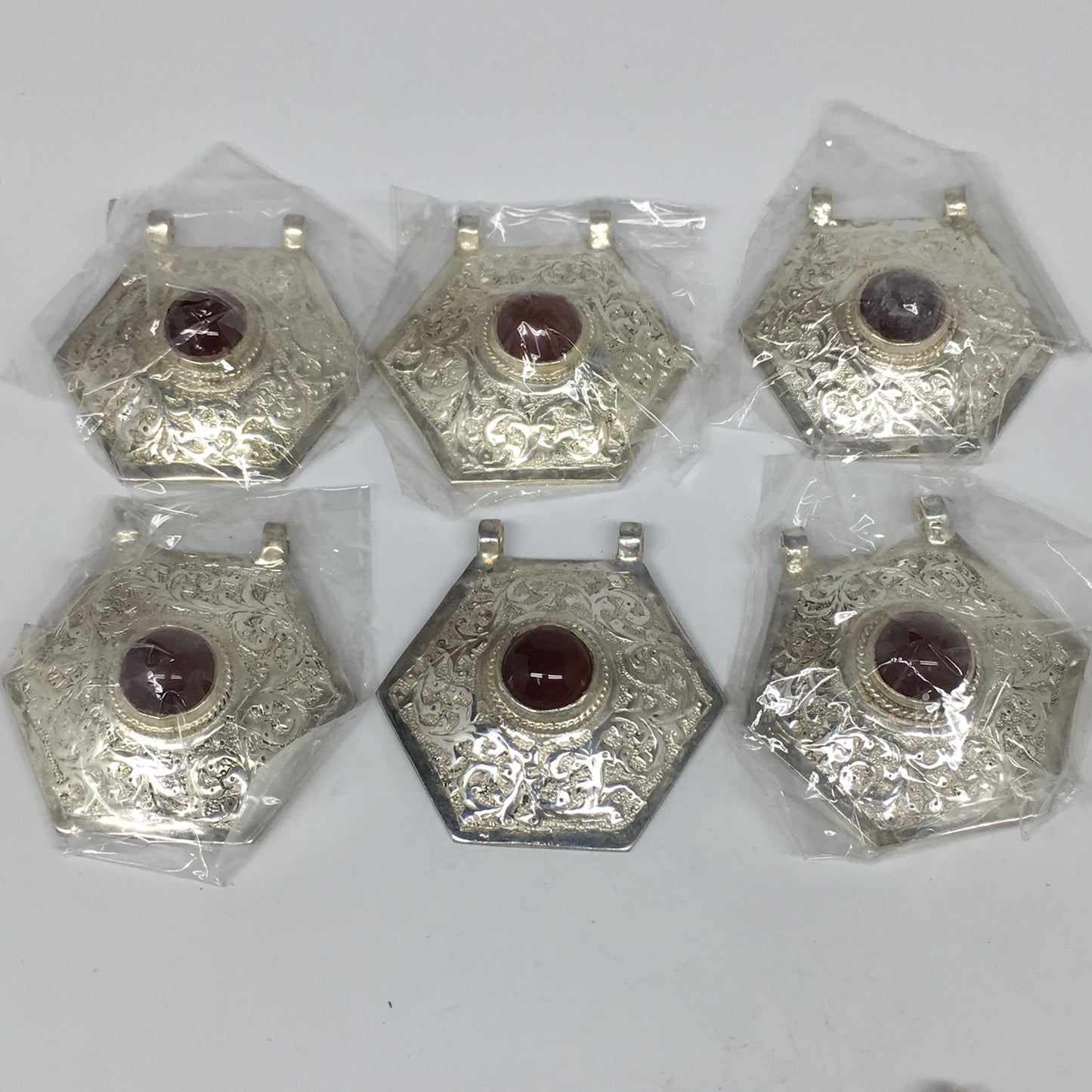 1pc,2.4"x2.4"x0.7,Turkmen Pendant Red Carnelian Hexagon Shape Statement,TN613