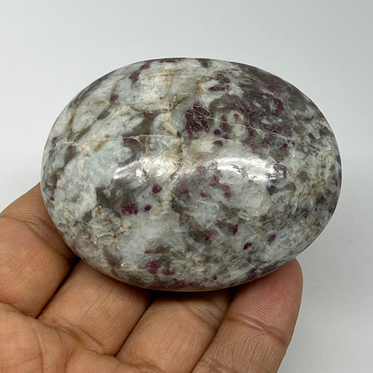 132.7g,2.5"x2"x1.2" Tourmaline Rubellite Palm-Stone Reiki @Madagascar,B20915