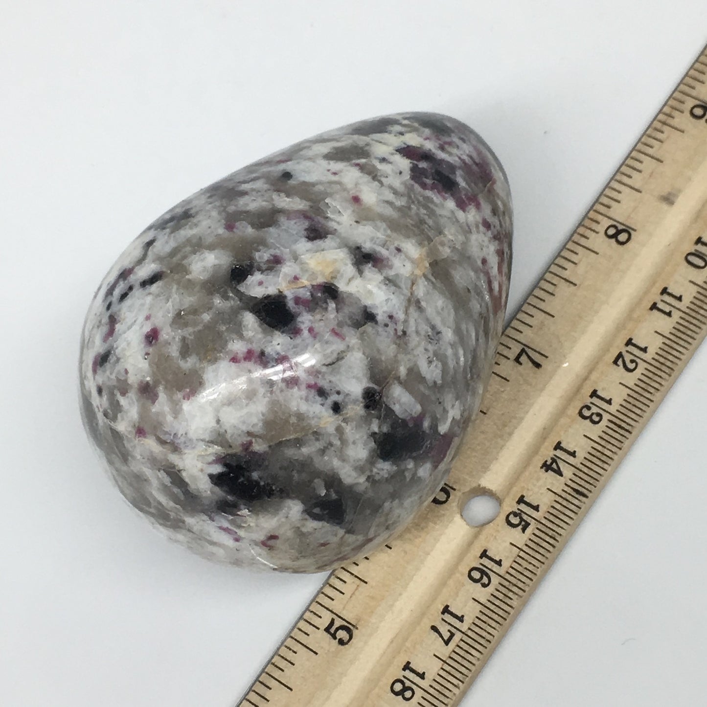 319.6g, 3"x2.2" Tourmaline Rubellite Egg Crystal Reiki Energy @Madagascar,B140