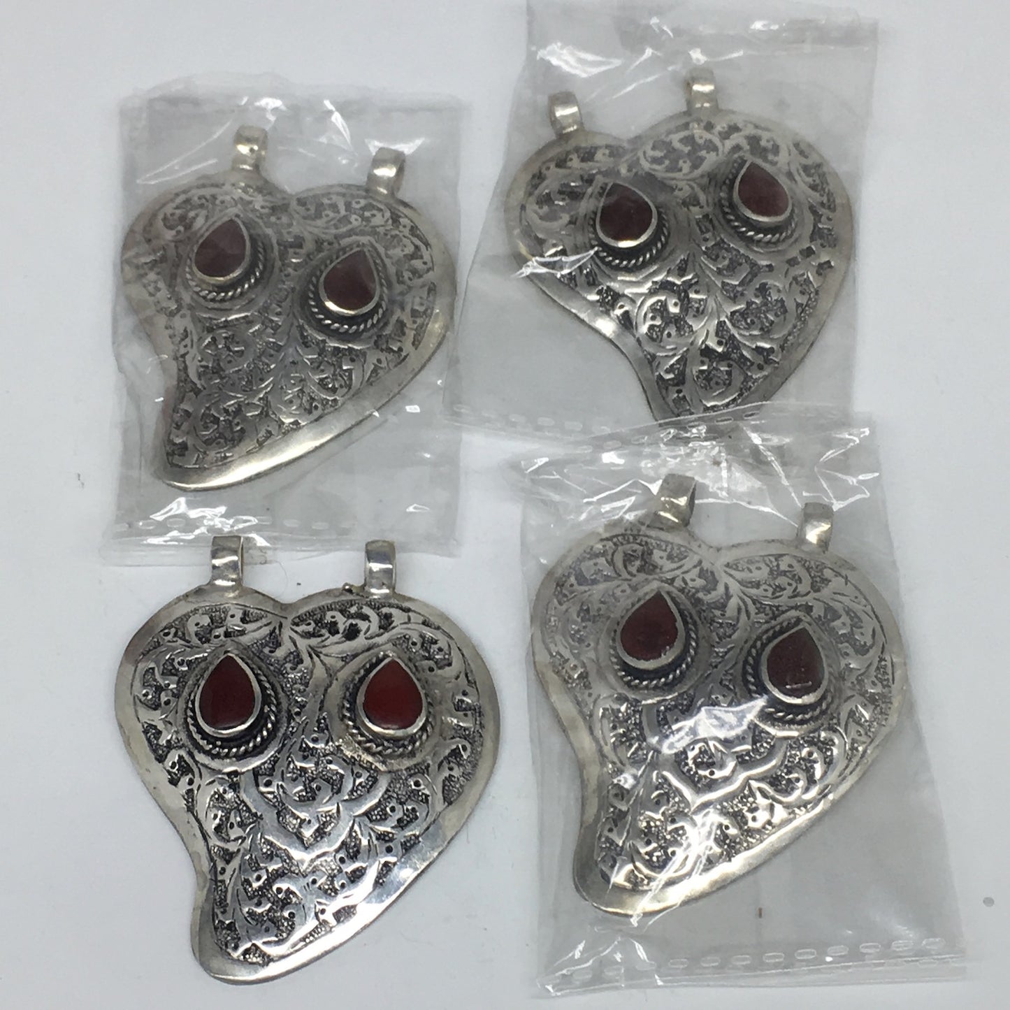 1pc, 2.6"x2.1"x0.5",Turkmen Pendant Red Carnelian Drop Shape Statement,TN627