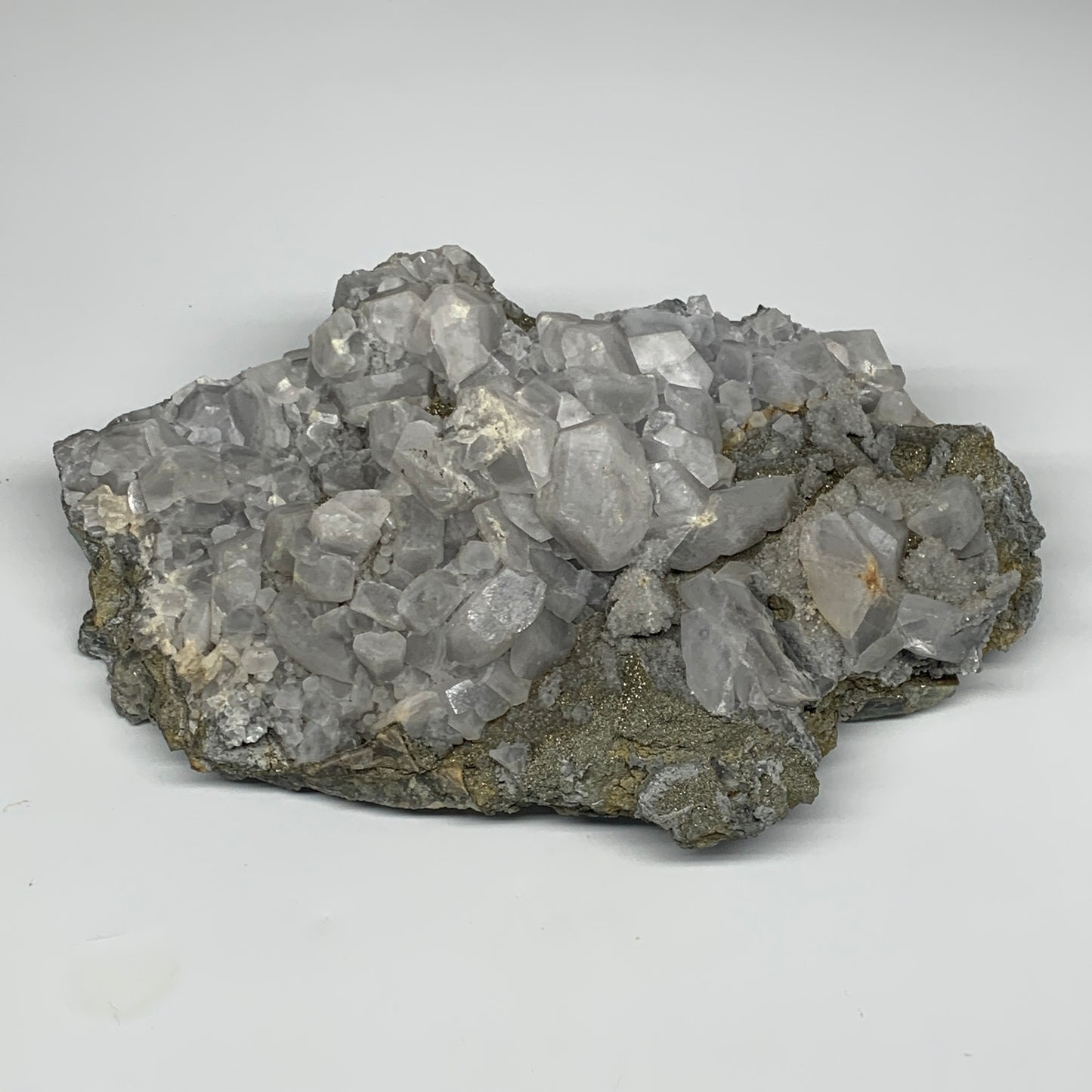 17.2 Lbs, 14"x8"x4.5", UV Reactive Chalcopyrite Calcite Cluster Fluorite Mineral