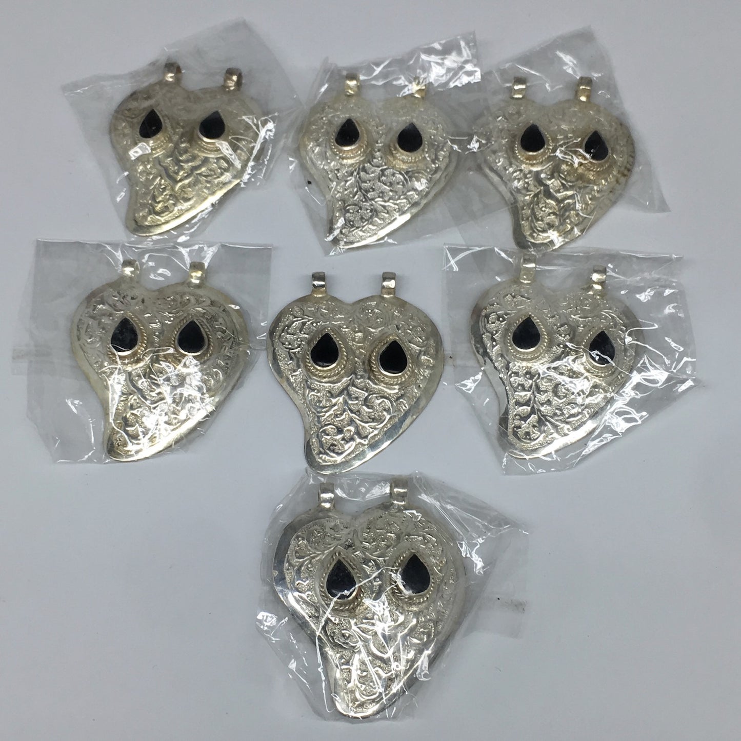 1pc,2.6"x2.1"x0.4",Turkmen Pendant Black Carnelian Drop Shape Statement,TN655