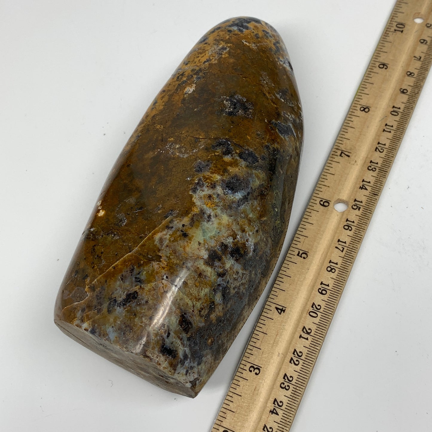 988g, 6.25"x3"x2.3" Ocean Jasper Freeform Gemstone, Ocean Orbicular, B3238