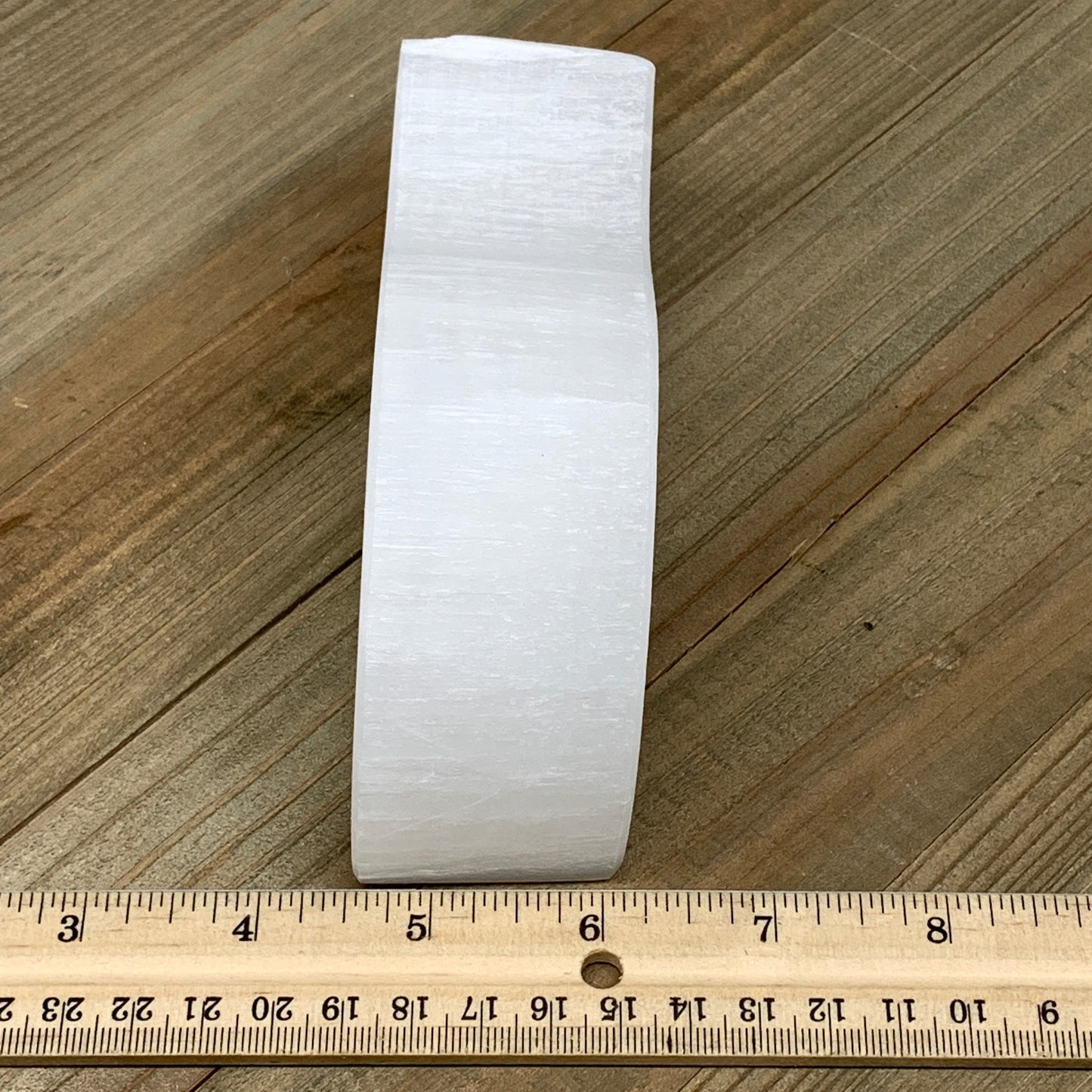 1pc, 410-450g, 5.2"x2.3"x1.6" White Selenite Candle Holder Wave Shape from Moroc