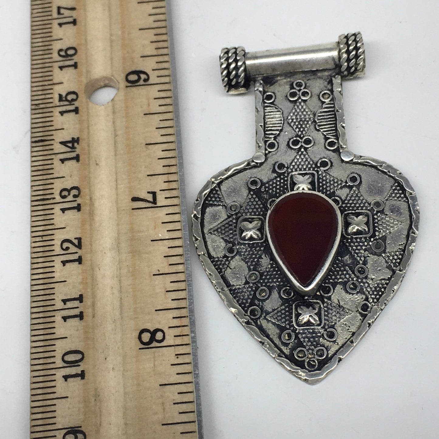 1pc,2.5"x1.6"x0.3"Turkmen Pendant Red Carnelian Drop Statement bohemian,TN753