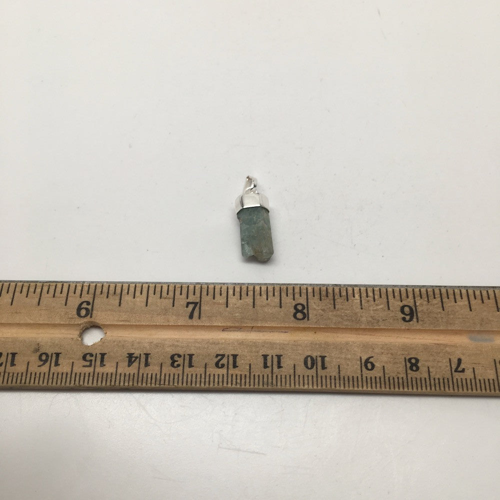 11 cts Rough Small Aquamarine Pendant Sterling Silver @Brazil, P282sm, Bp190 - watangem.com