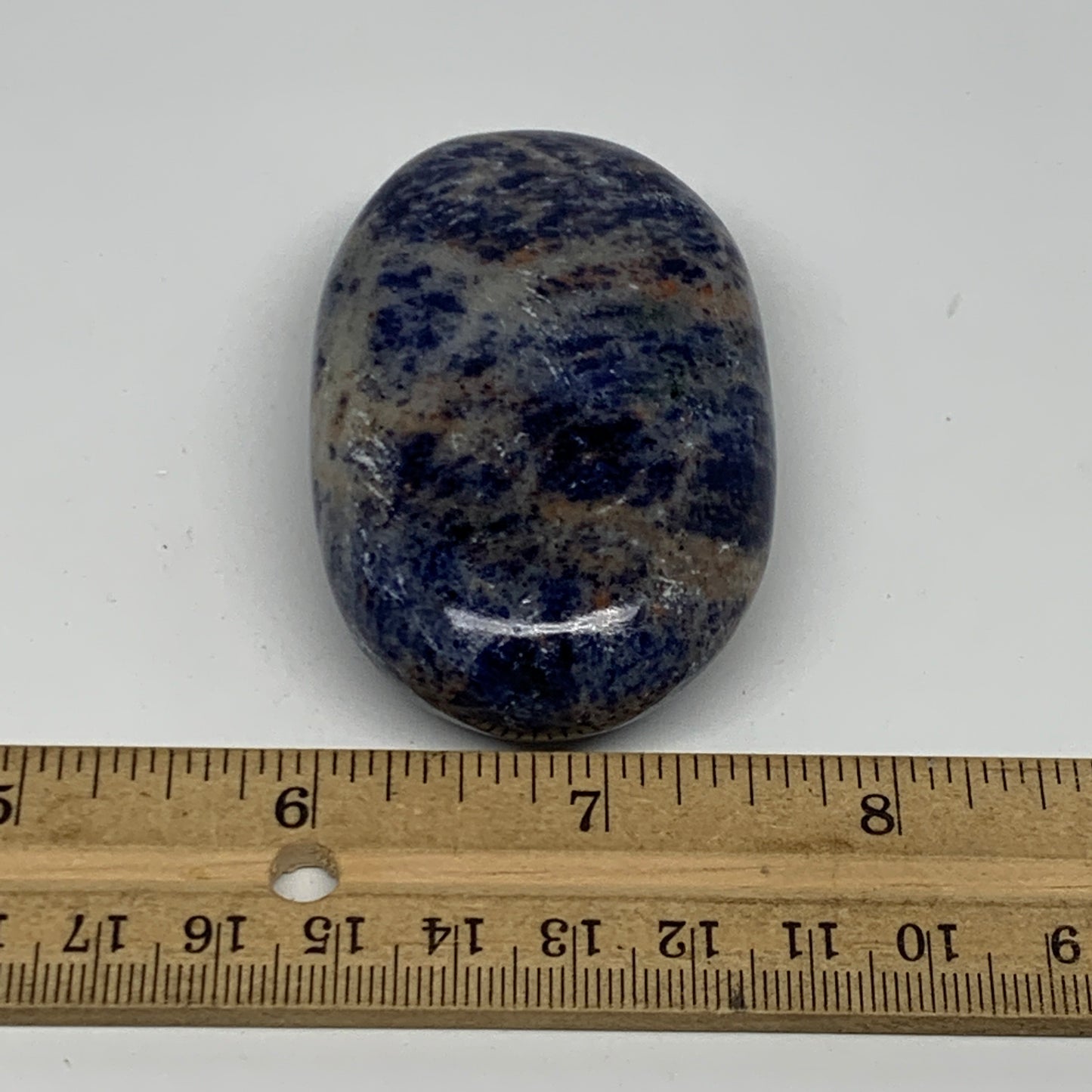 106.8g, 2.7"x1.7"x0.8", Sodalite Palm-Stone Crystal Polished Handmade, B21759