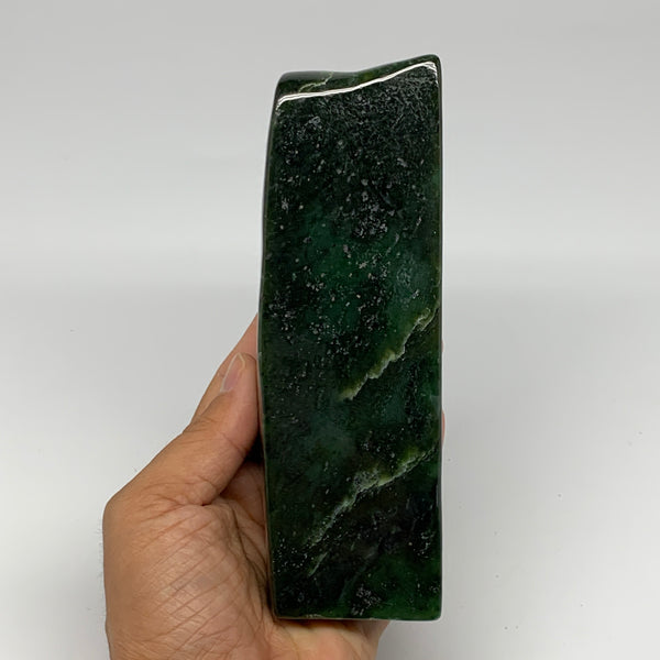 1.74 lbs, 6.2"x2"x1.7", Nephrite Jade Freeform Polished @Afghanistan, B26660