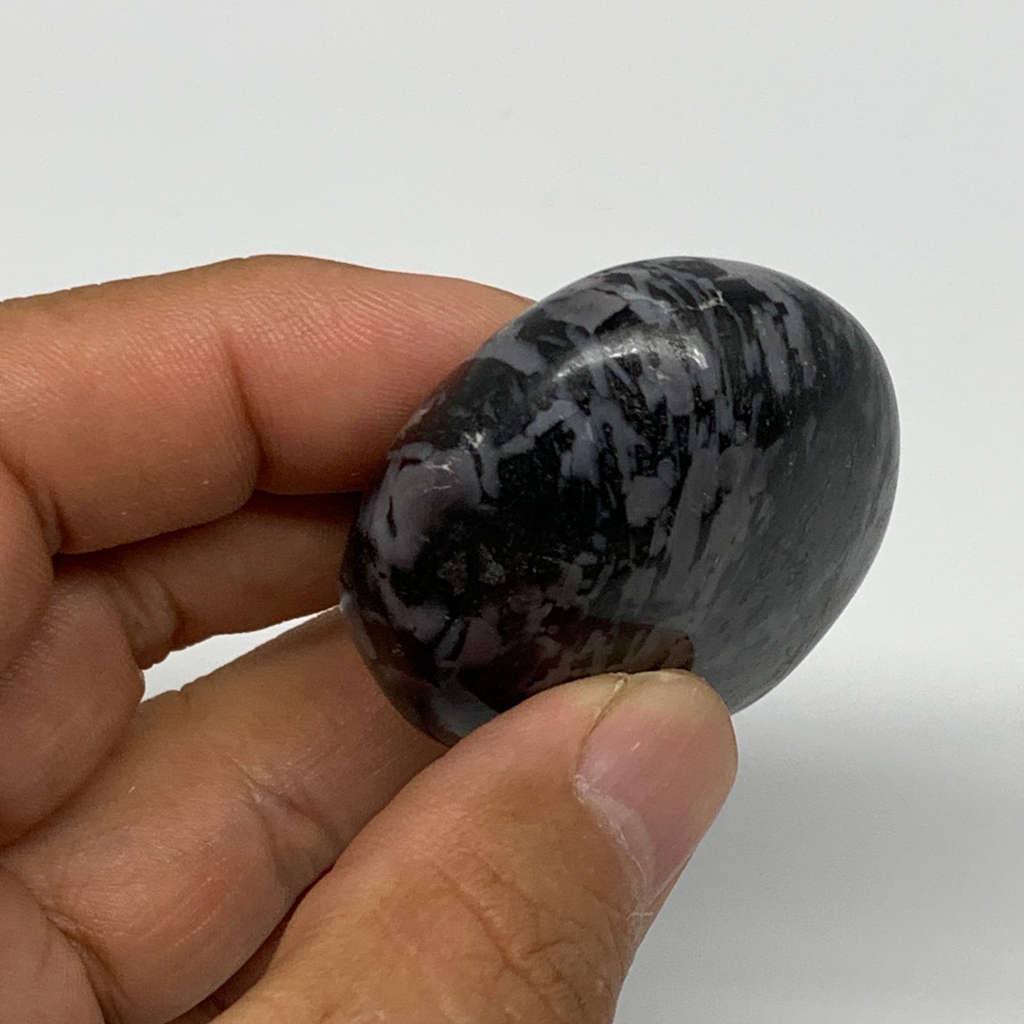 71.5g, 2"x1.6"x0.9", Indigo Gabro (Merlinite) Palm-Stone @Madagascar, B17874
