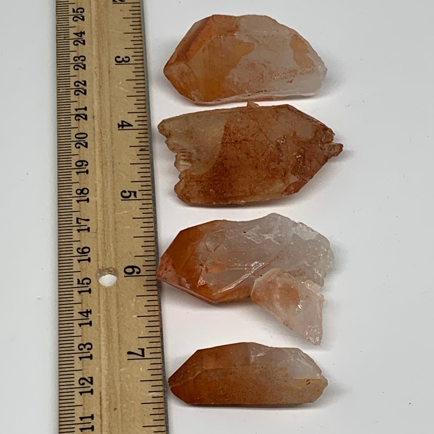 100.3g, 1.5"-2.1", 4pcs, Natural Red Quartz Crystal Terminated @Morocco, B11404