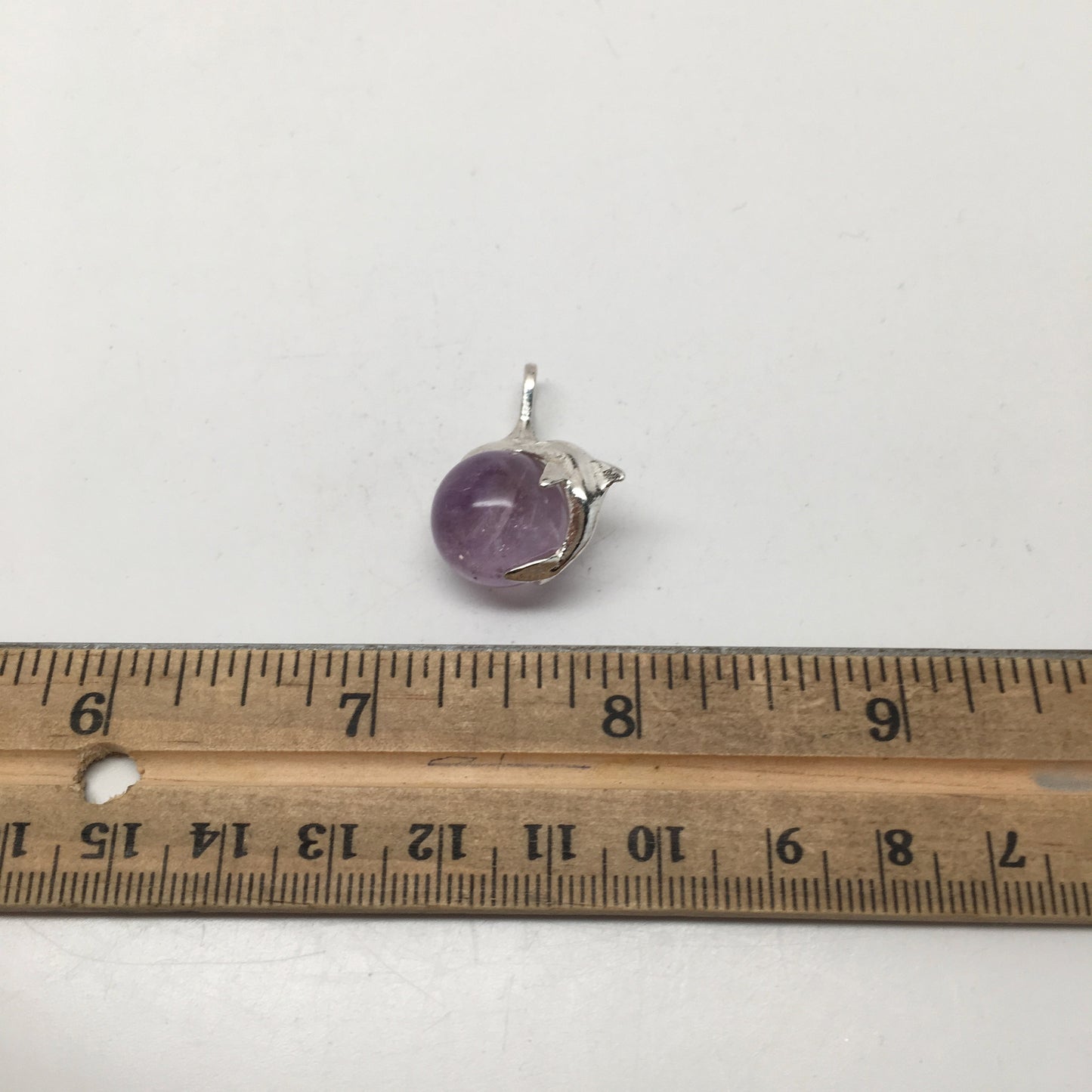 29 cts Amethyst Flying Dolphins Ball Pendant Sterling Silver @Brazil, P091,Dp273 - watangem.com