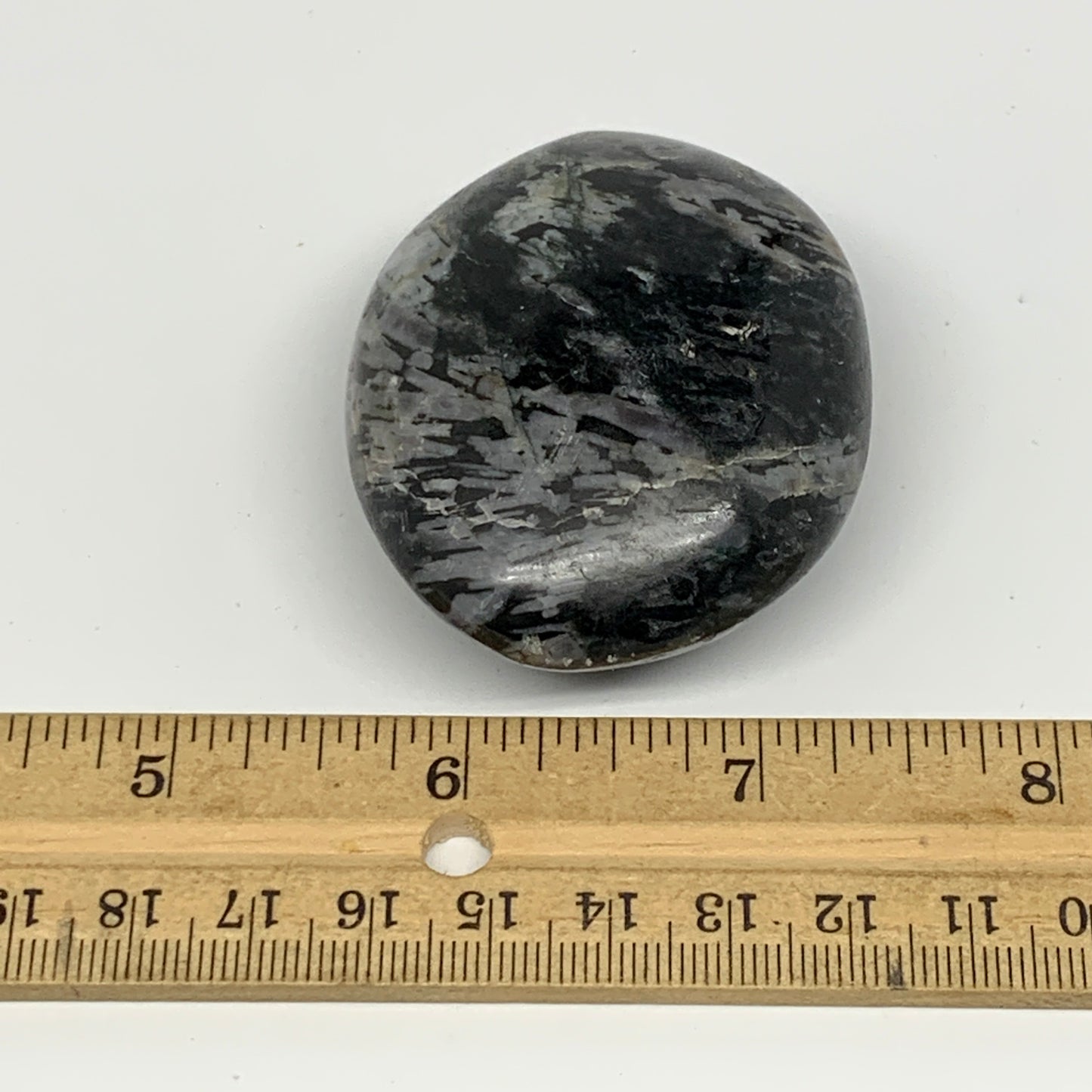 115.1g, 2.3"x1.9"x1.1", Indigo Gabro (Merlinite) Palm-Stone @Madagascar, B17896