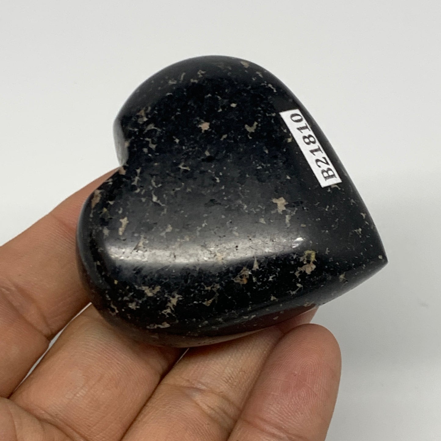 108.9g, 2.1"x2.1"x0.9", Black Tourmaline Heart Polished Crystal Decor, B21810