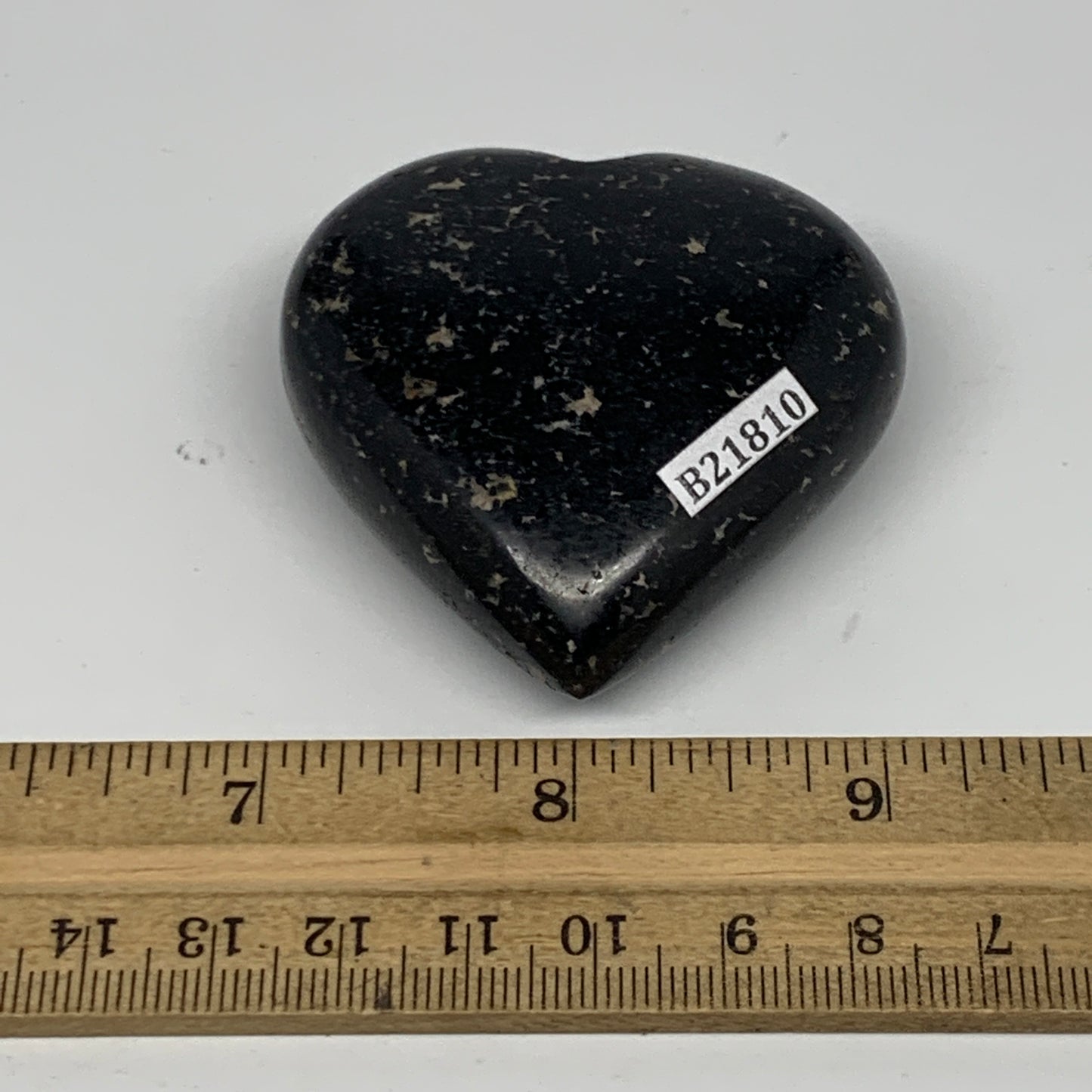 108.9g, 2.1"x2.1"x0.9", Black Tourmaline Heart Polished Crystal Decor, B21810