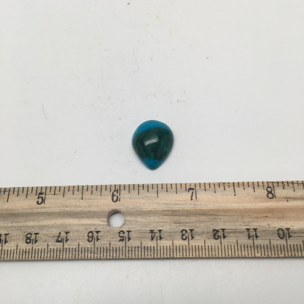 17 cts Natural Teardrop Shape Flat Bottom Chrysocolla Cabochon From Mexico, CC53 - watangem.com